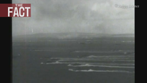 沖縄本土に迫る米軍の艦船